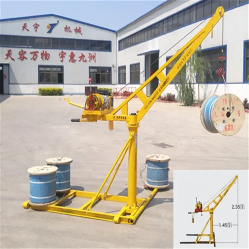 Lightweight 360 Degree 500kg Small Lift Construction Crane