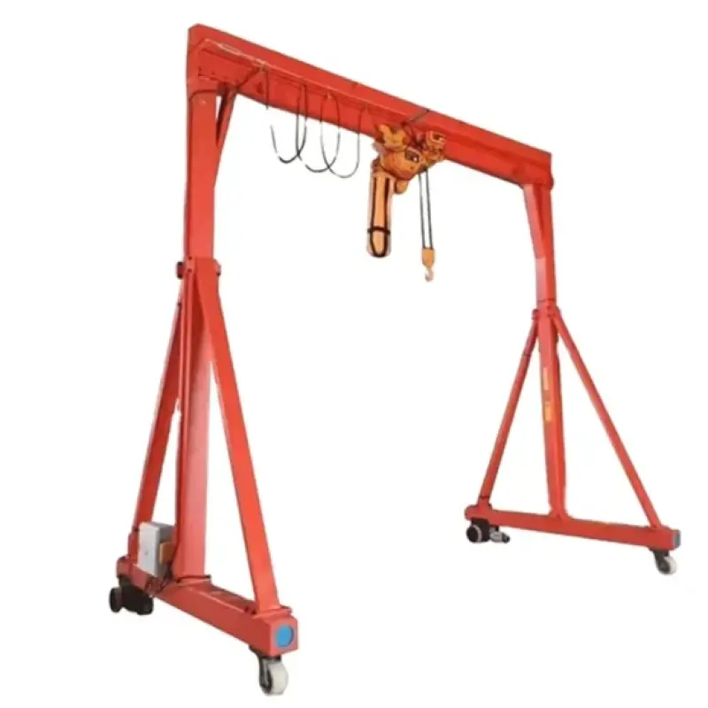 Portable Mobile Crane  Electric Hoist Steel With Single Beam A 3 Ton Gantry Crane And With Universal Wheels