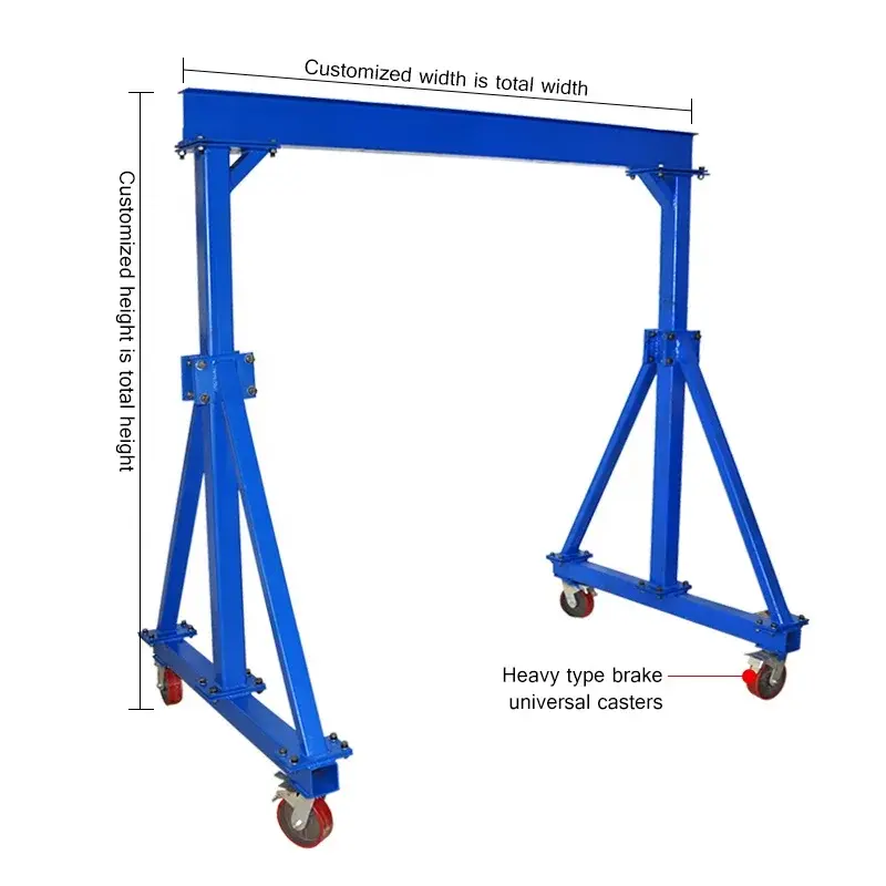Mobile Lifting Mini Gantry Cranes Frame With 4 Wheels