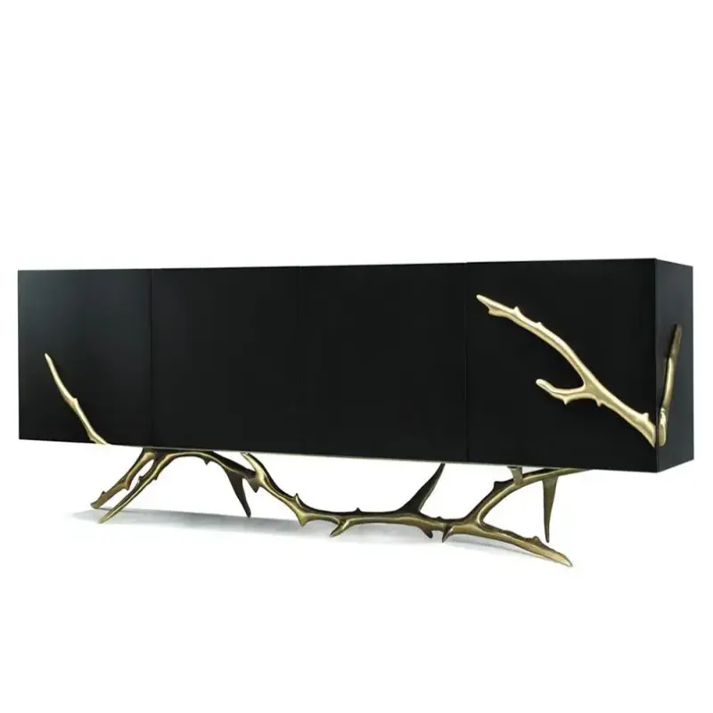 Luxury Living Room Cabinet  Branch Base Brass Sideboard