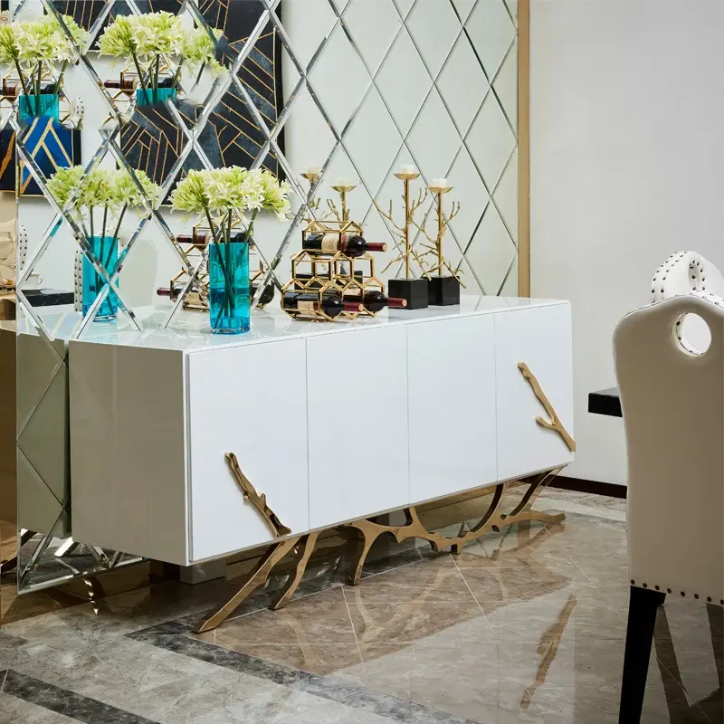 Luxury Living Room Cabinet  Branch Base Brass Sideboard