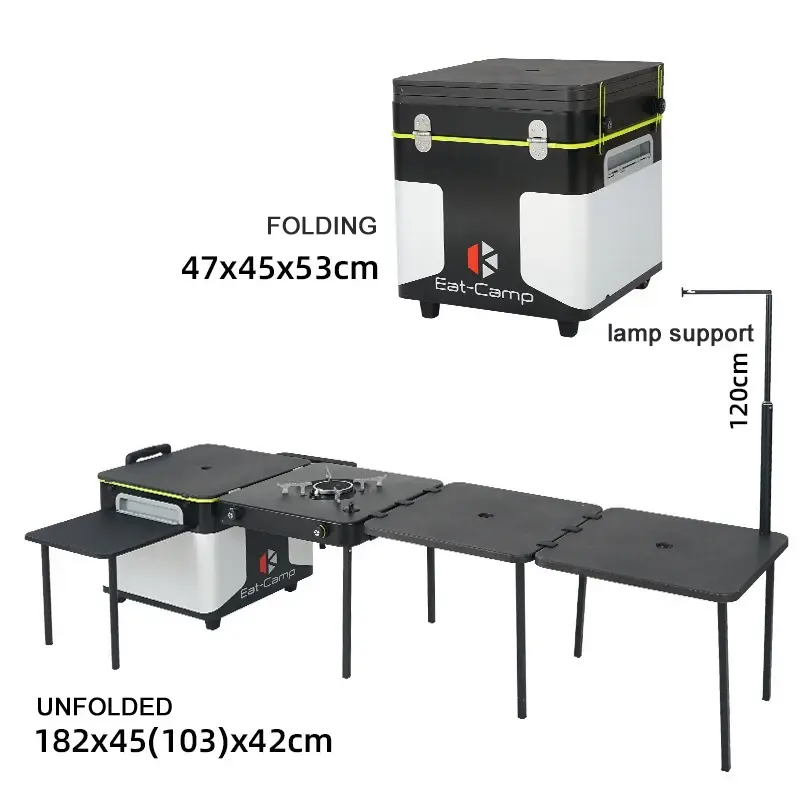 Portable Outdoor Multifunctional Camping Table Foldable Camping Picnic table Portable Integrated Stove