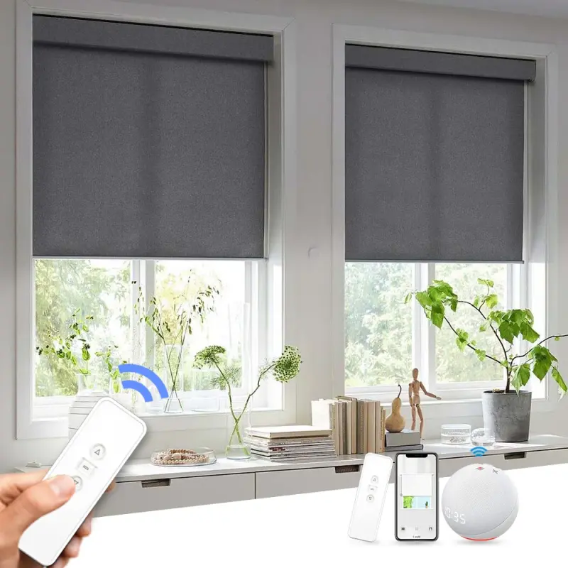 Blackout Roller Shade For Living Room Automated Solar Panel Blind