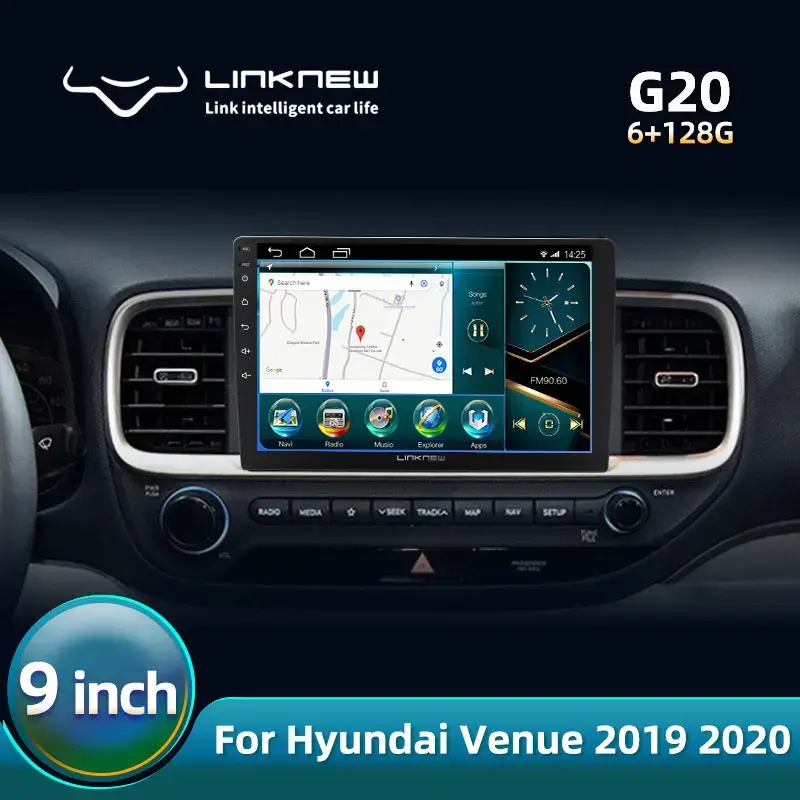 LINKNEW G20 for Hyundai Venue 2019-2020 touch screen Android car system GPS navigation multimedia player stereo radio