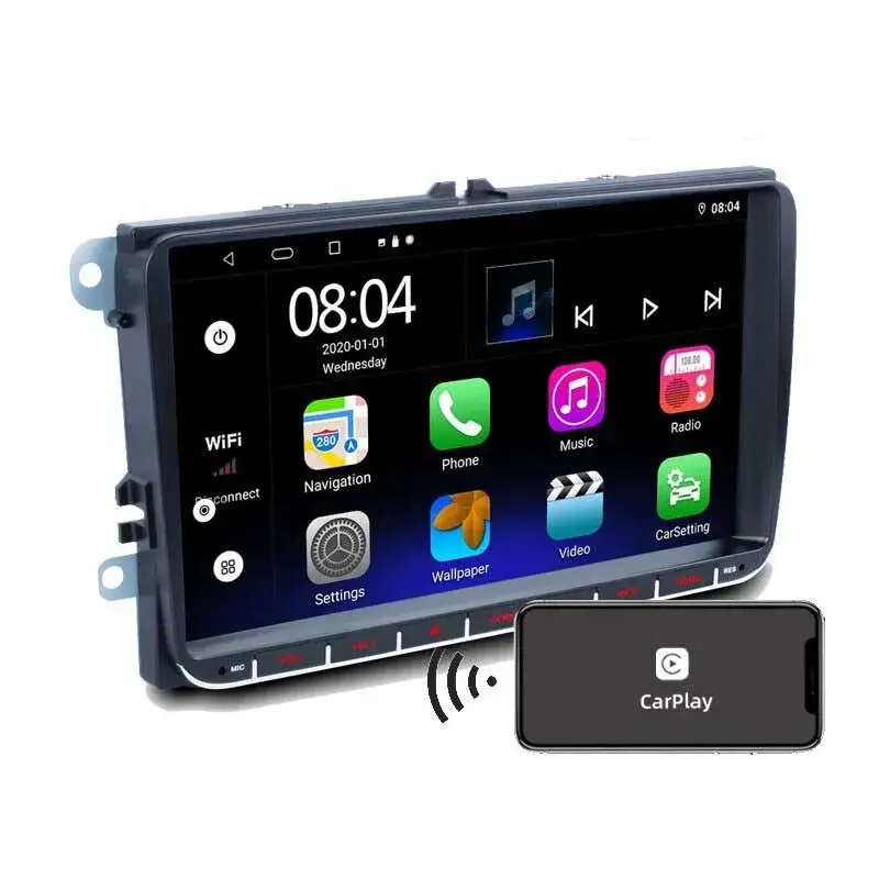 9Inch 2Din Android Car Radio with Carplay android autoradio Stereo Multimedia GPS Player For VW Seat Skoda Passat Golf Polo