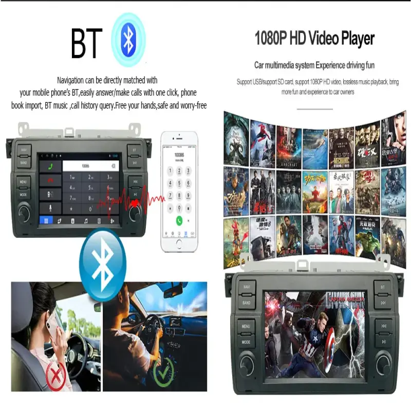 Navigation Android 7-inch 2-inch navigation multimedia radio DSP capacitive screen GPS navigation car DVD player for BMW e46