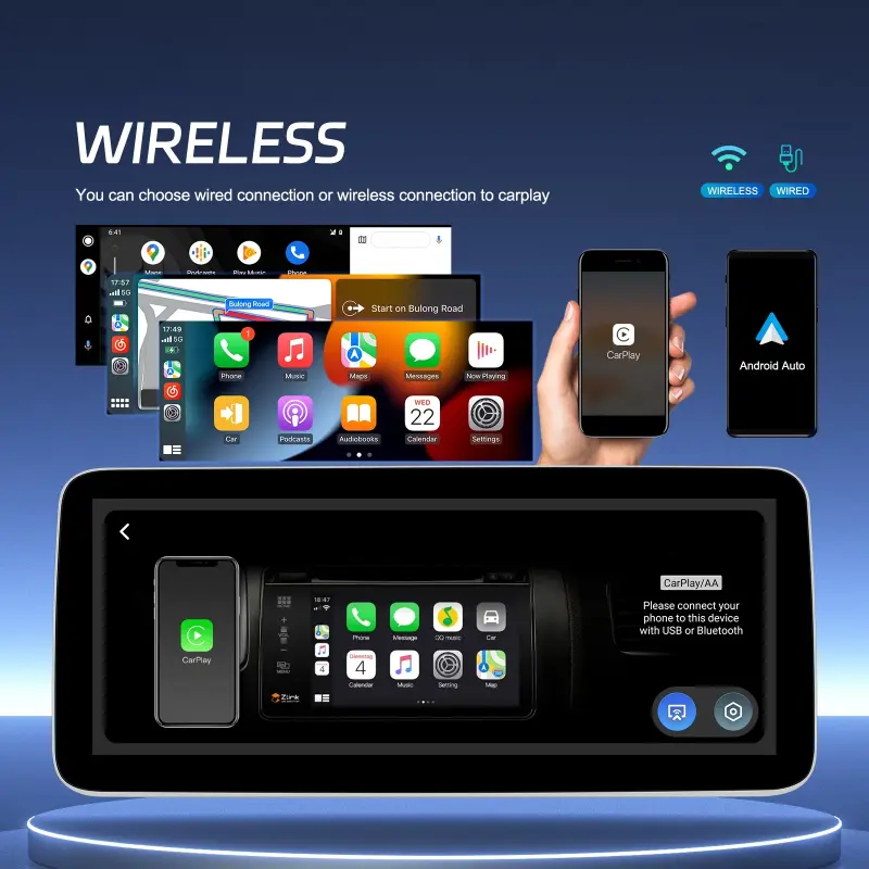 Android  Car Radio Auto Carplay 12.3 Inch Universal WIFI GPS Audio Multimedia Player support 4G
