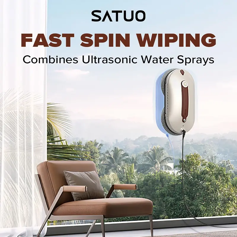 SATUO Robotic APP+Remote Control Automatic Smart High speed window cleaning robot Electric window cleaner