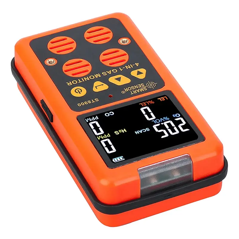 Smart Sensor ST8900 - Portable 4in1 Multi Gas Monitor O2 H2S CO LEL Gas Detector with STEL TWA