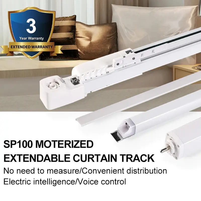 Smart motorized curtain motor rail with electric track system
