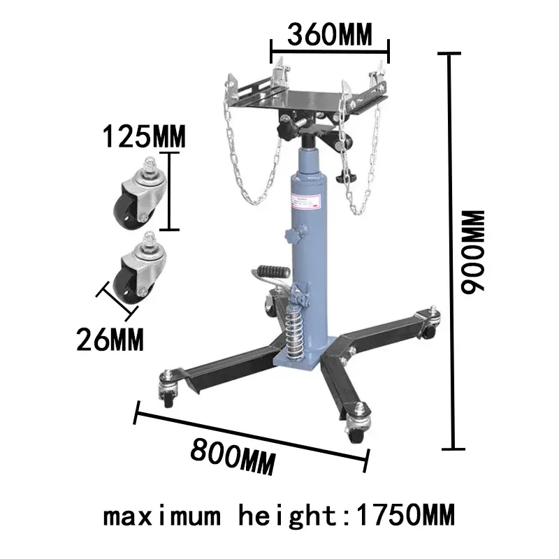 Portable Hydraulic Truck Car Transmission Jack 0.6T Ton Hydraulic Transmission Jack Car Lift