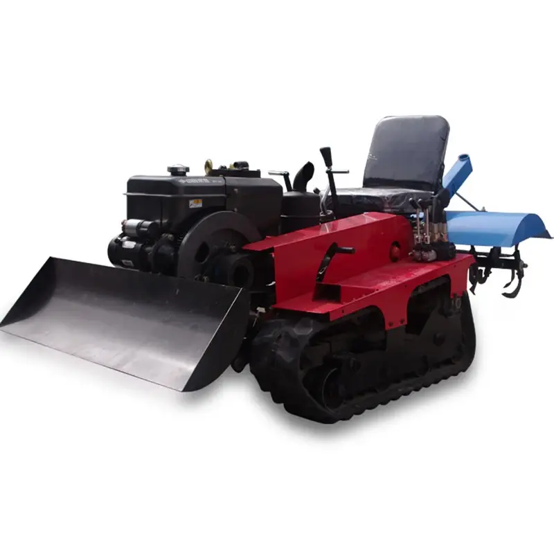 Hand Held Heavy Duty Agricultural Machinery Mini Crawler Cultivator