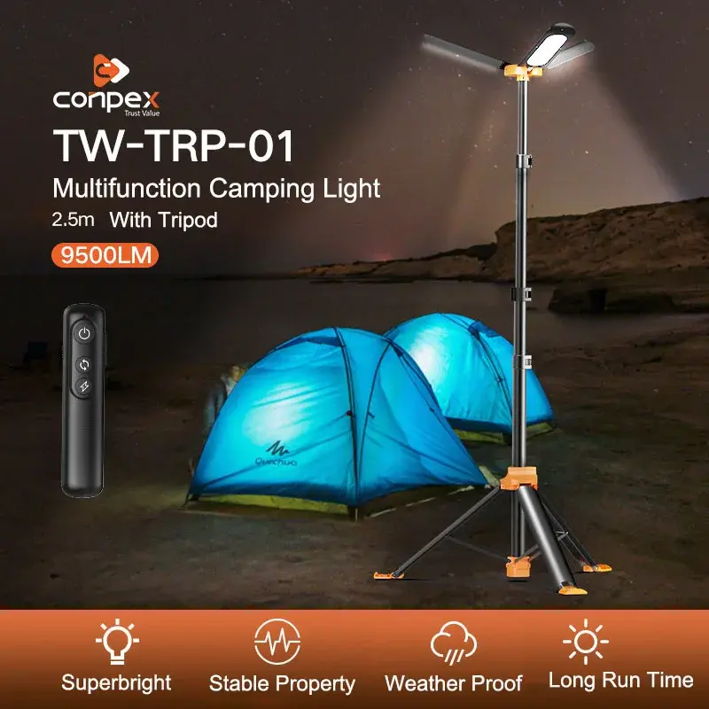 Camping Light Weight Light Camping Outdoor Adjustable High Pole Tent Camping Led Light