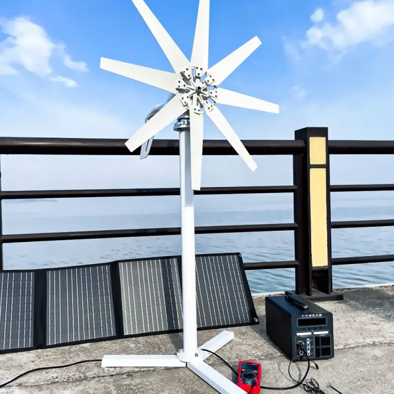 Portable Battery and 100W Foldable Solar Panels PV charge with Wind Turbine Solar UPS Outdoor Energy Storage