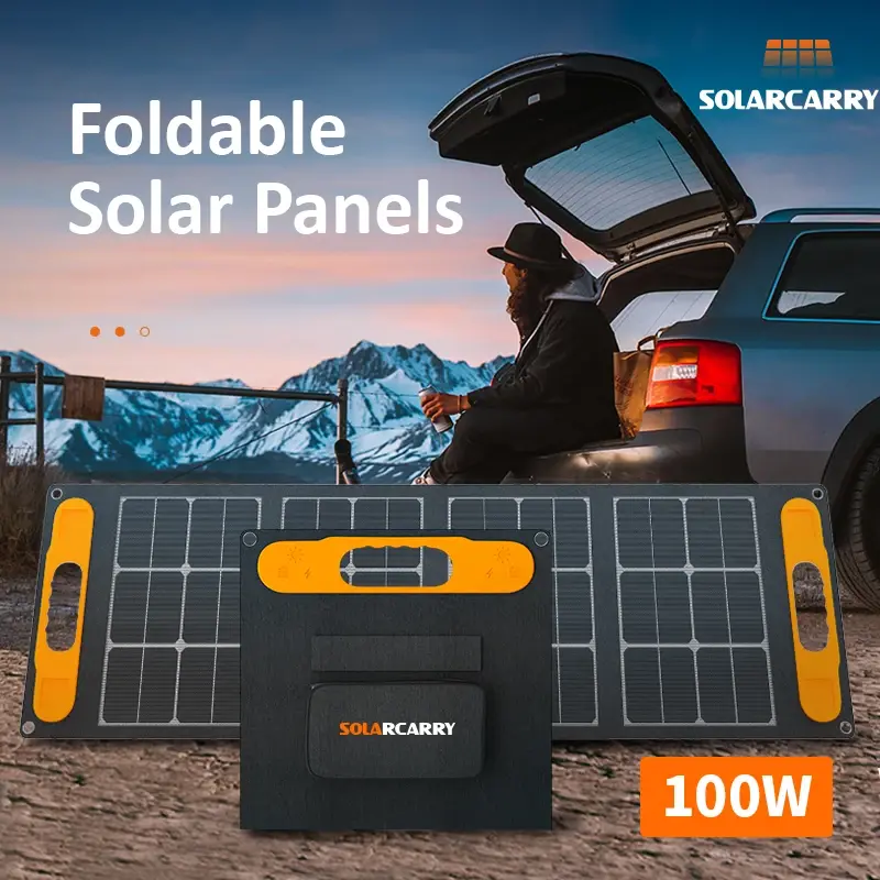 100w Portable Solar Panel Foldable Mono Durable Waterproof IP68 Panel for Outdoor Caravan Camping Hiking
