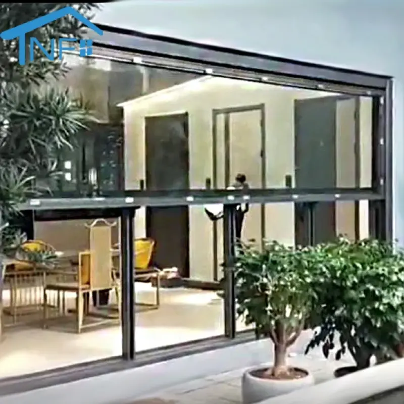 Aluminium Smart Home Electric Sliding  Glass Window For Glass Automatic  Vertical  Window