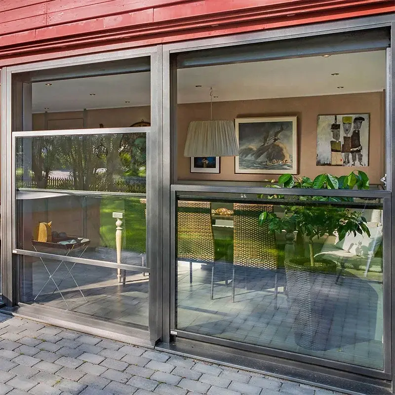 Ikealuminum 2023 Smart Windows Slide Automatic  Aluminium Vertical Sliding Window For House