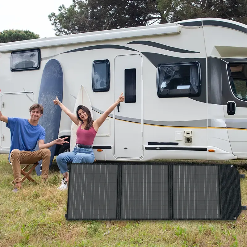 Waterproof ETFE portable solar generator  100W foldable solar energy panel Mono PERC solar cells for Outdoor Camping