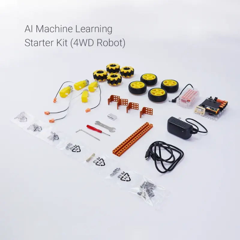 Weeemake Metal 4WD Mecanum Wheel Ai Machine Learning K210 Developer Kit Learn Artificial Intelligence Robot Camera 2 in 1 CN;GUA