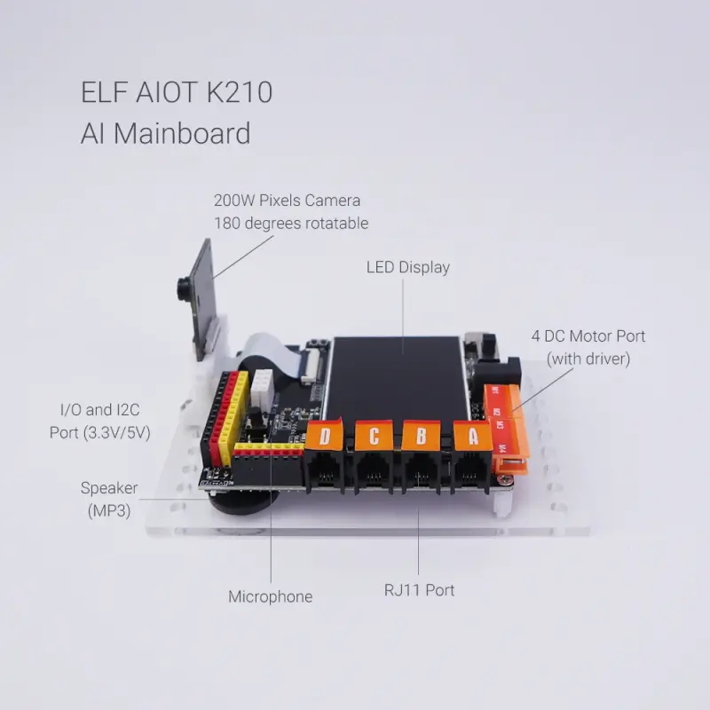 Weeemake Metal 4WD Mecanum Wheel Ai Machine Learning K210 Developer Kit Learn Artificial Intelligence Robot Camera 2 in 1 CN;GUA