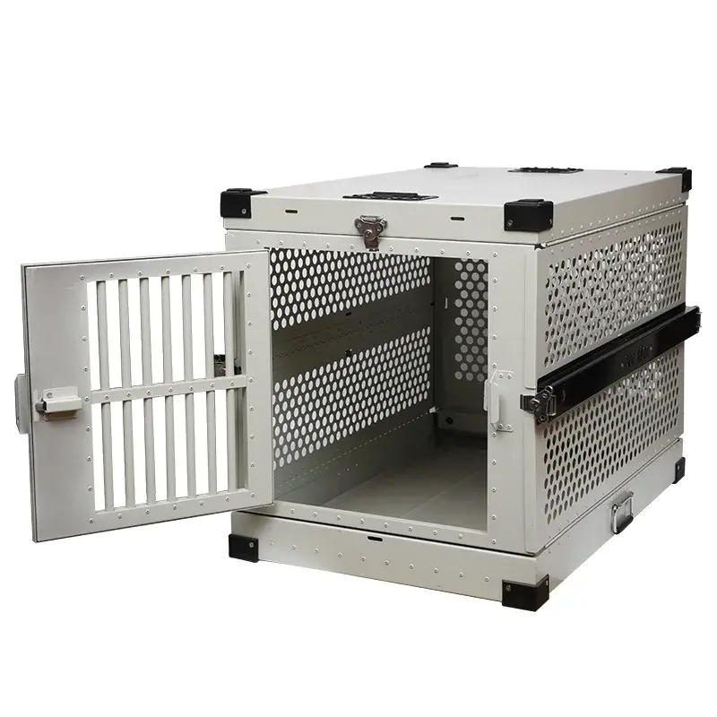 Collapsible S M L Portable Aluminium Dog Airline Crates