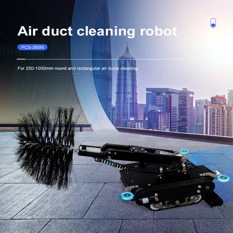 Profesonal air conditioning duct pipe cleaning machine with brushing&amp;vacuum&amp;camera PCS-350iii