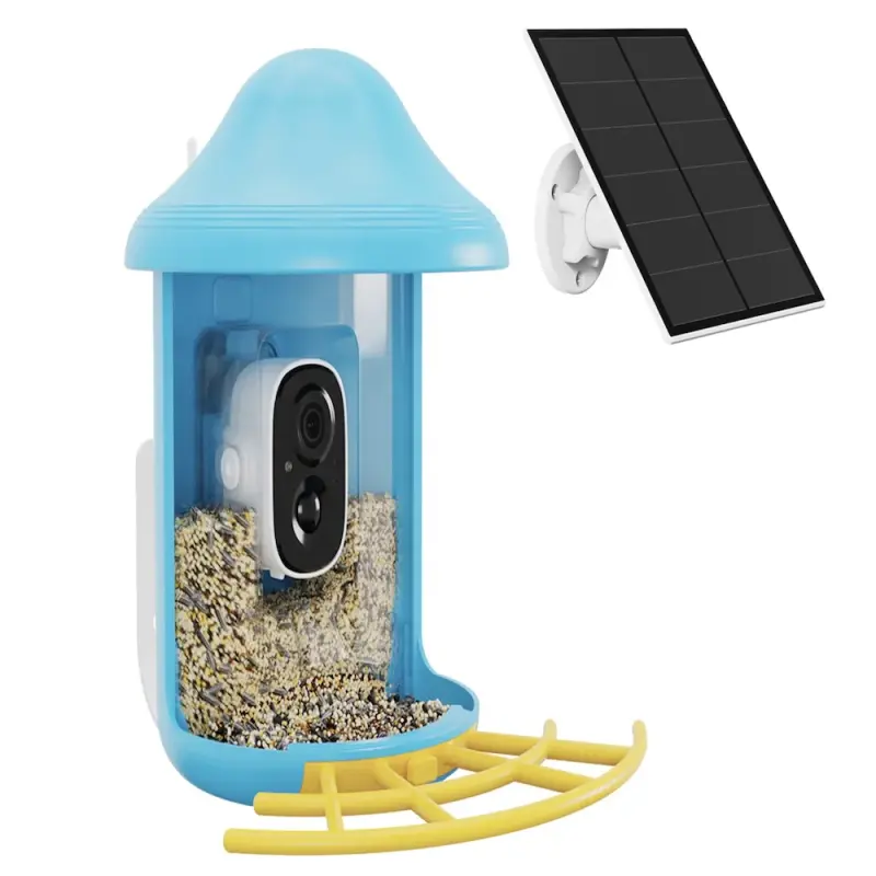 Smart Bird Feeder with Camera WiFi App Install Plastic Wild Bird Feeders Bird Detection and Recognition Camera