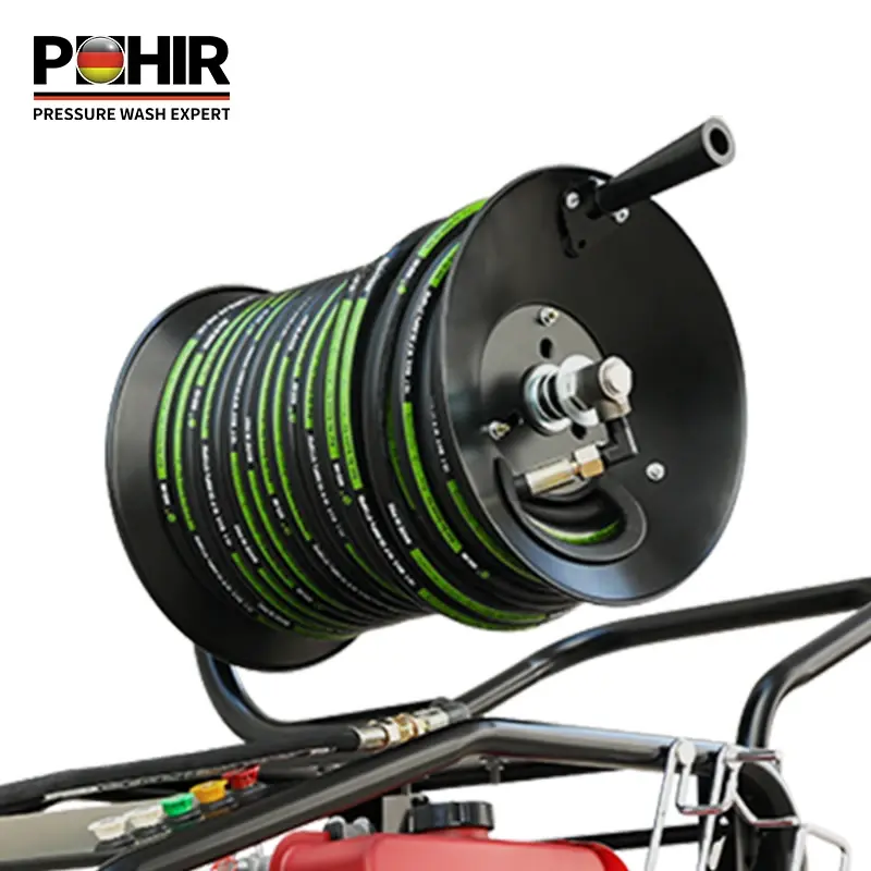 POHIR-TC2240 15hp Gasoline High Pressure Sewer Cleaning Machine 220bar Drain Cleaner Sewer Jetter Machines