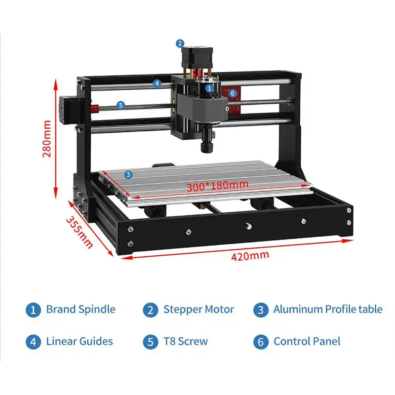 CNC 3018-PRO Router Kit GRBL Control 3 Axis Plastic Acrylic PCB PVC Wood Carving Milling Engraving Machine