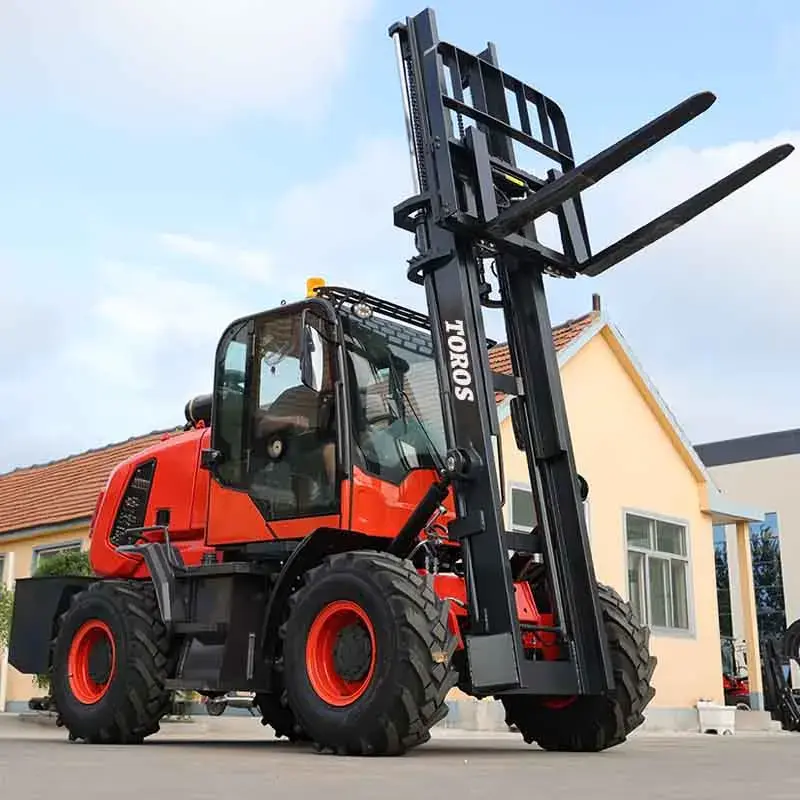 Off-road Diesel Forklift Price 4 Wheel Drive 3 Ton 4500mm New Terrain Forklift Outdoor Use Portable Rough Terrain Forklift( different models are upon request)