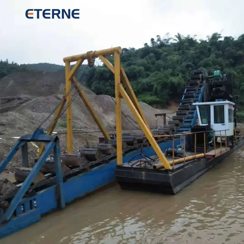 ETERNE Gold Excavator Dredging Boat Chain Bucket Gold Dredger Gold Dredge