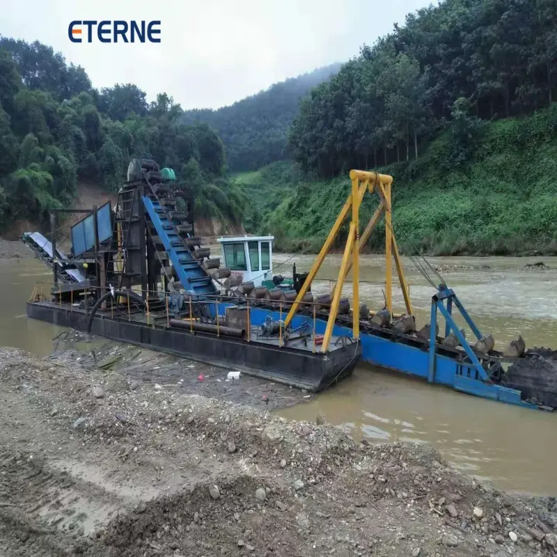 ETERNE Gold Excavator Dredging Boat Chain Bucket Gold Dredger Gold Dredge