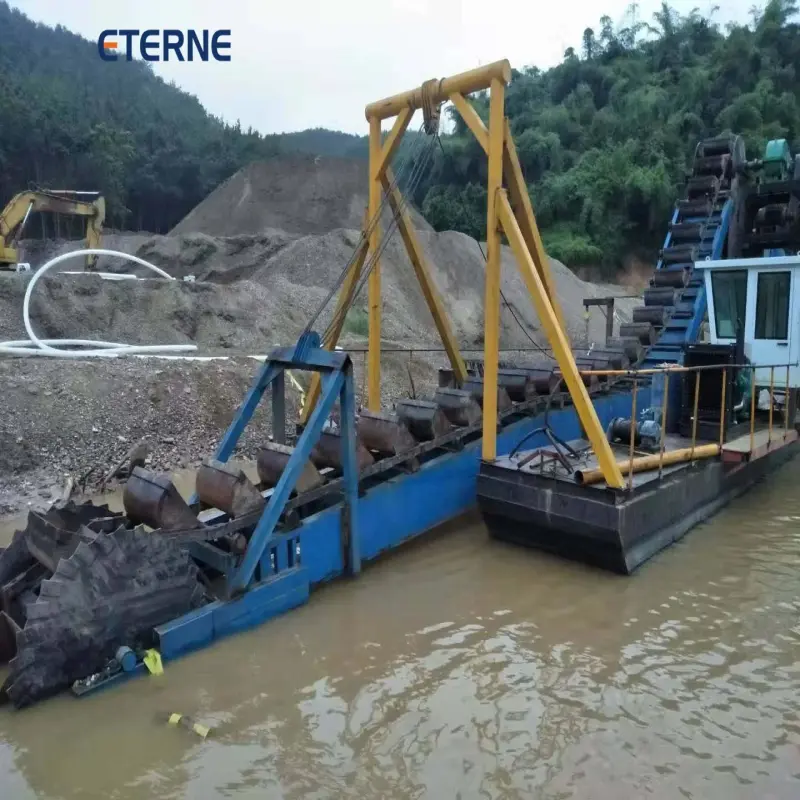 ETERNE Gold Excavator Dredging Boat Chain Bucket Gold Dredger Gold Dredge