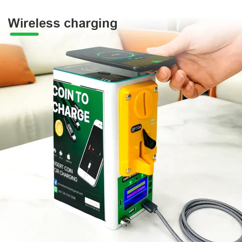 Coin operated phone charging timer APP remote management 4G network wired wireless charger