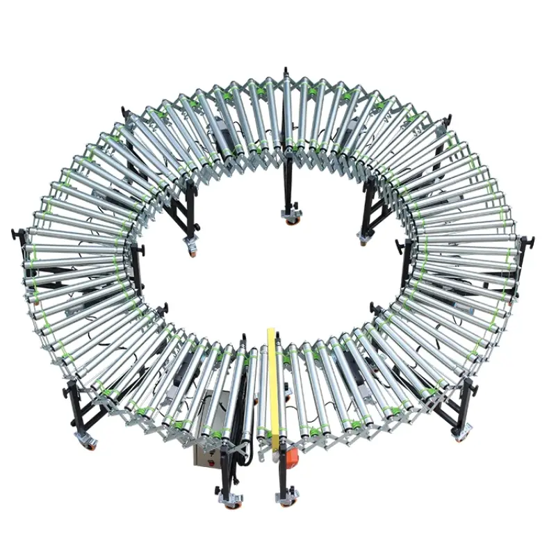 LIANGZO electric power retractable flexible expandable roller conveyor for sale