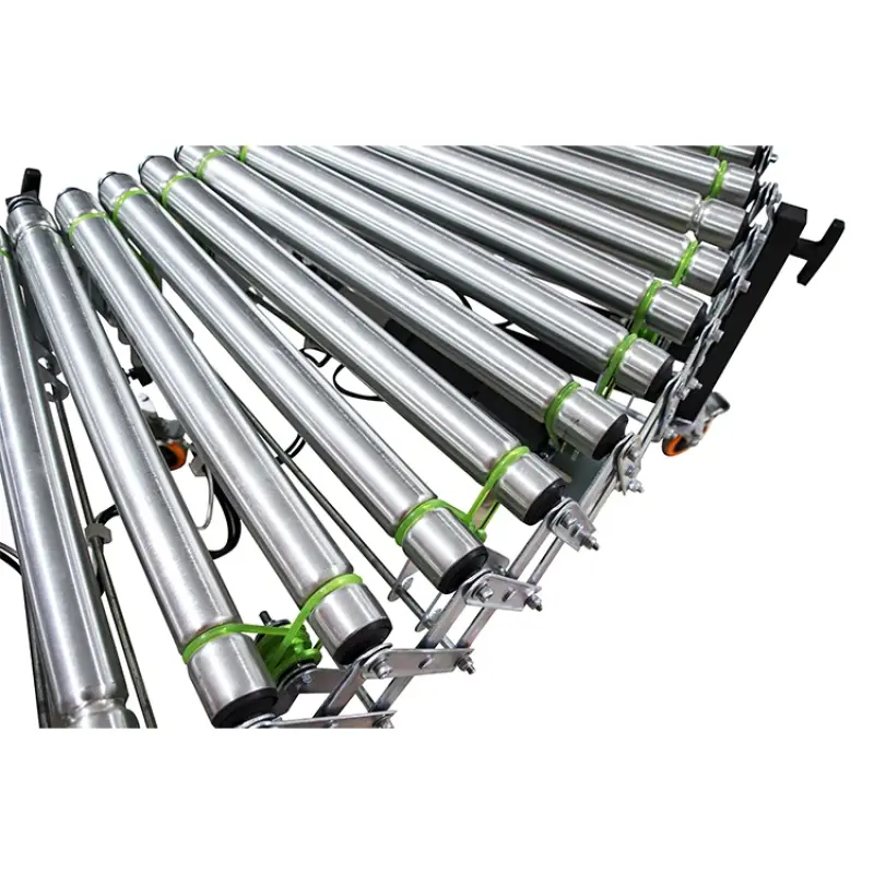 LIANGZO electric power retractable flexible expandable roller conveyor for sale model: LZGD-1200-600-9