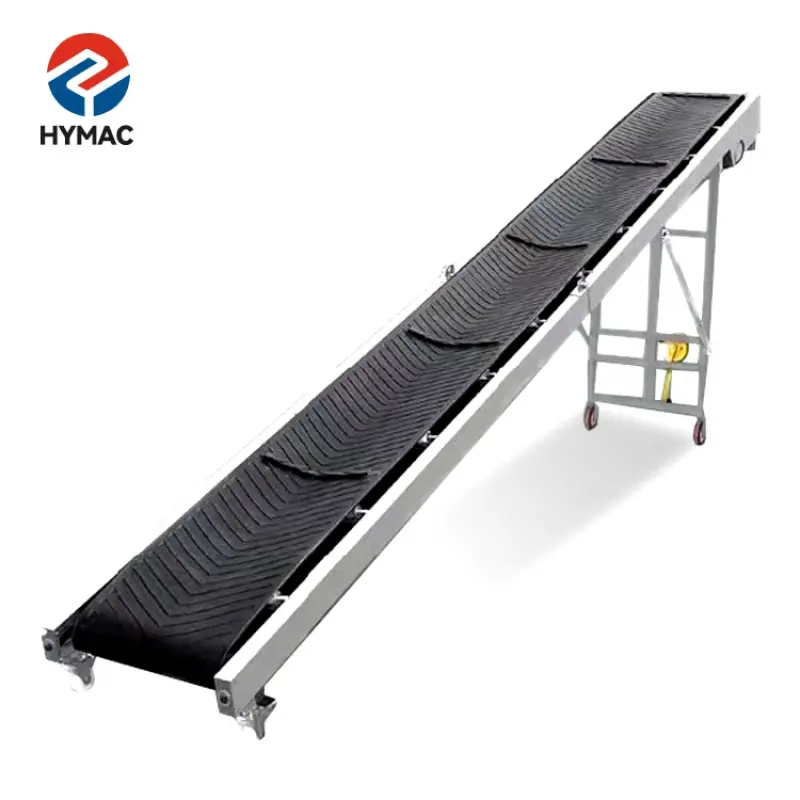 Adjustable Height Flexible Rubber Mobile Belt Conveyor For Sale
