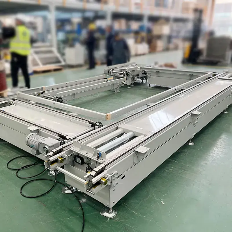 Stainless steel Plate-link chain conveyor use for logistics tray conveyor line