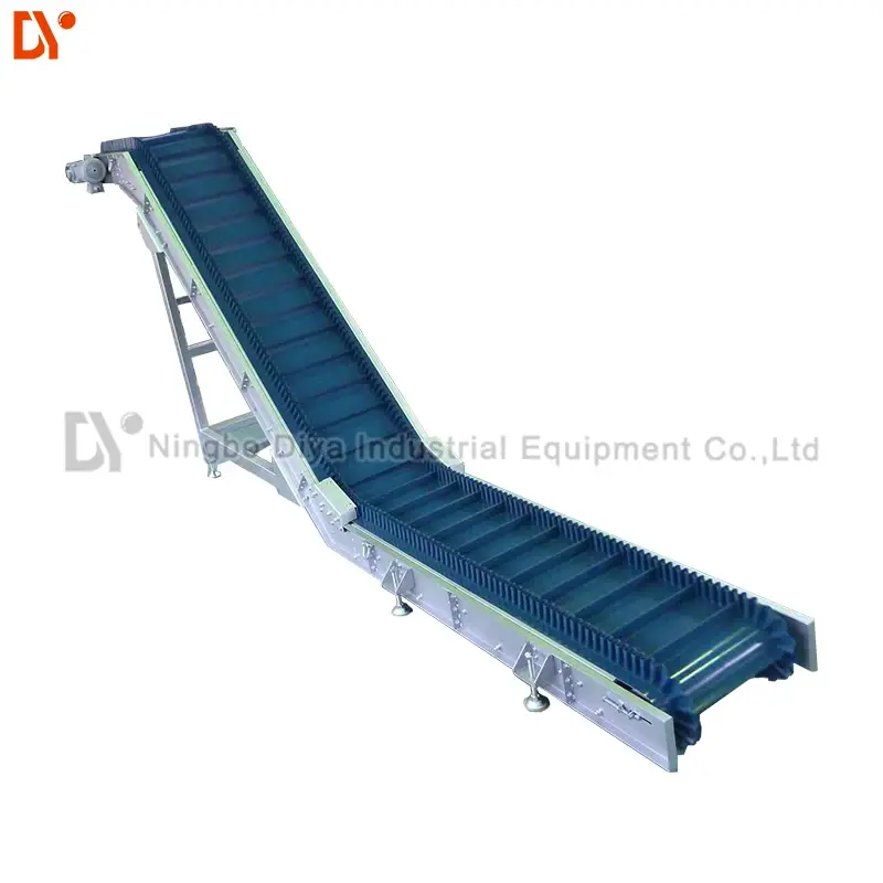 E07 climbing belt conveyor with skirt is applied in many industries