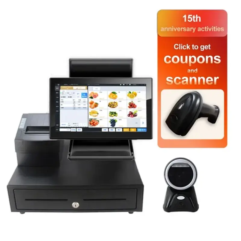 android portable offline cash register modern grocery slim digital pos machine guangzhou 2d  all in one linux avec imprimante