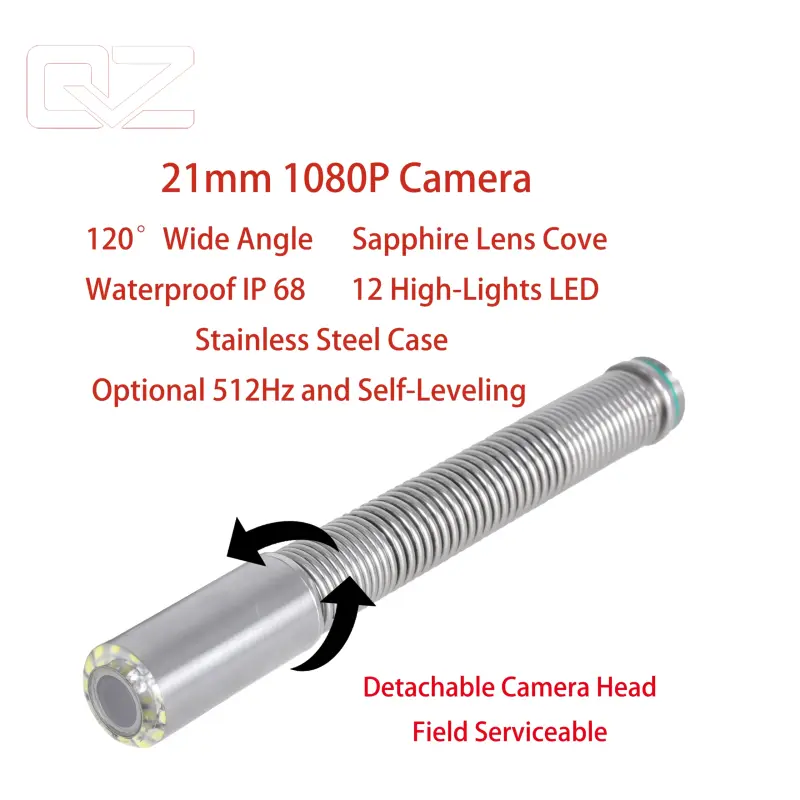 IP68 1-3" CMOS replacement 21mm 1080P HD camera head with  sapphire cover and 304 stainless steel