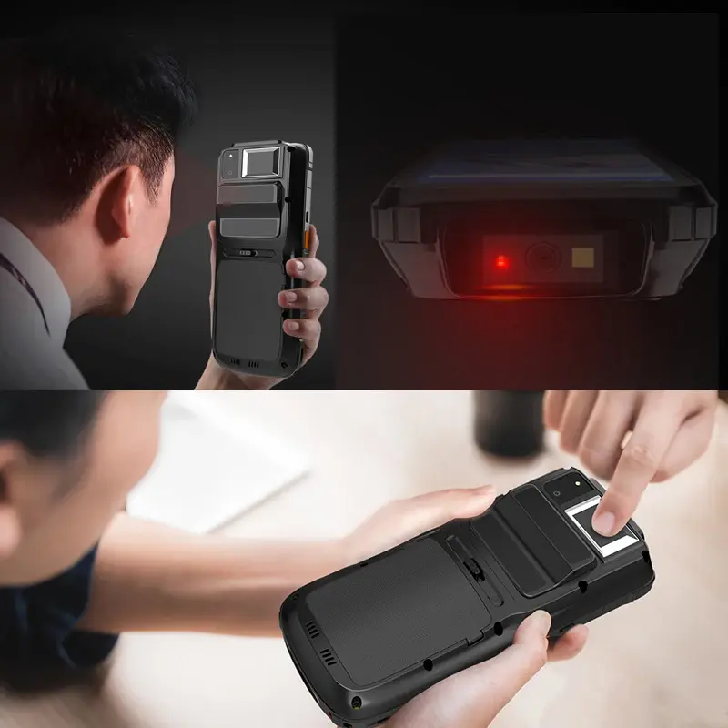 Android handheld Data Terminal with Iris Scanner Biometric Fingerprint Recognition for attendance and access control management