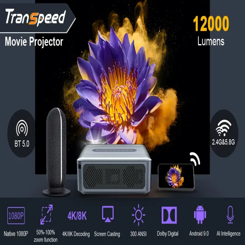 2023 New X1 4K Smart Projector Quad Core Android 9.0 5G WIFI LED 8K Video Full HD 1080P LED Home Theater Projector 4K Projectors