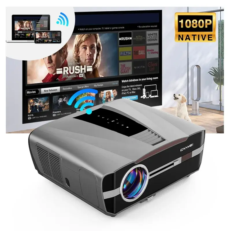 CAIWEI Daytime Projectors HD 4k 1080P Home Theater Video Projector 4K