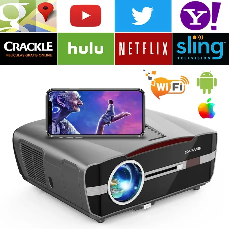 CAIWEI Daytime Projectors HD 4k 1080P Home Theater Video Projector 4K