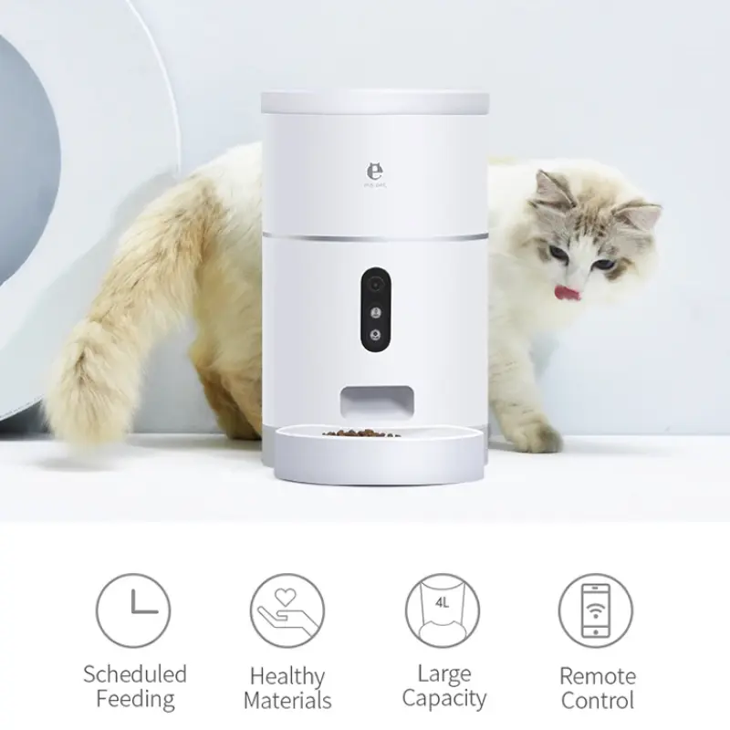 Pet Automatic Feeder And Dispenser Remote App Control Cat Dog Food Feeder With Camera