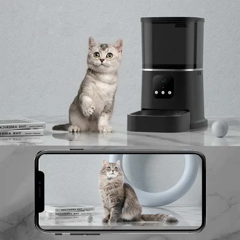 Tuya Automatic Auto Cat Dog Intelligent Timer Smart Pet Feeder Wifi Camera Automatic Cat Pet Feeder With Camera For Dogs