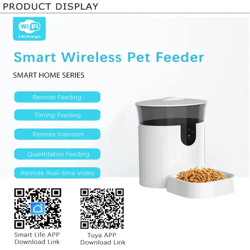 Glomarket Tuya Automatic Cat Dog Intelligent Timer Smart Pet Feeder Wifi Camera Smart Pet Feeder With Camera For Dogs And Cats