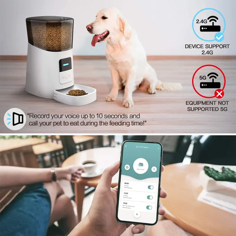 Dropshipping 6L Timed Clever Pet Feeder Smart Wifi Adjustable Food Pet Feeder For Small Pet