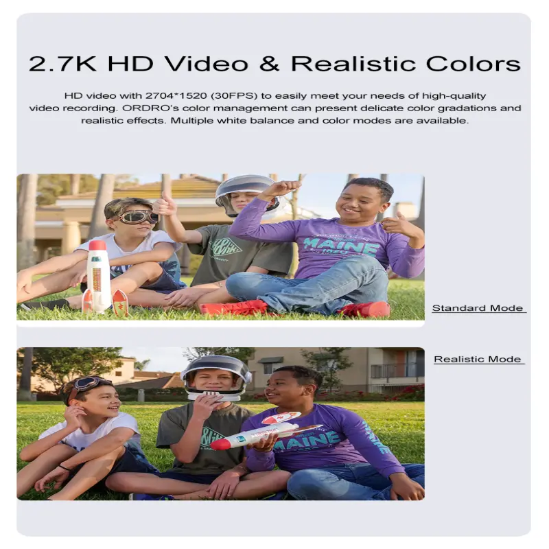 ORDRO Z82Plus 2.7K 30fps Face Detection Vlog Camera 120x Digital Zoom Professional Handheld Camcorder for Youtube Vlogging